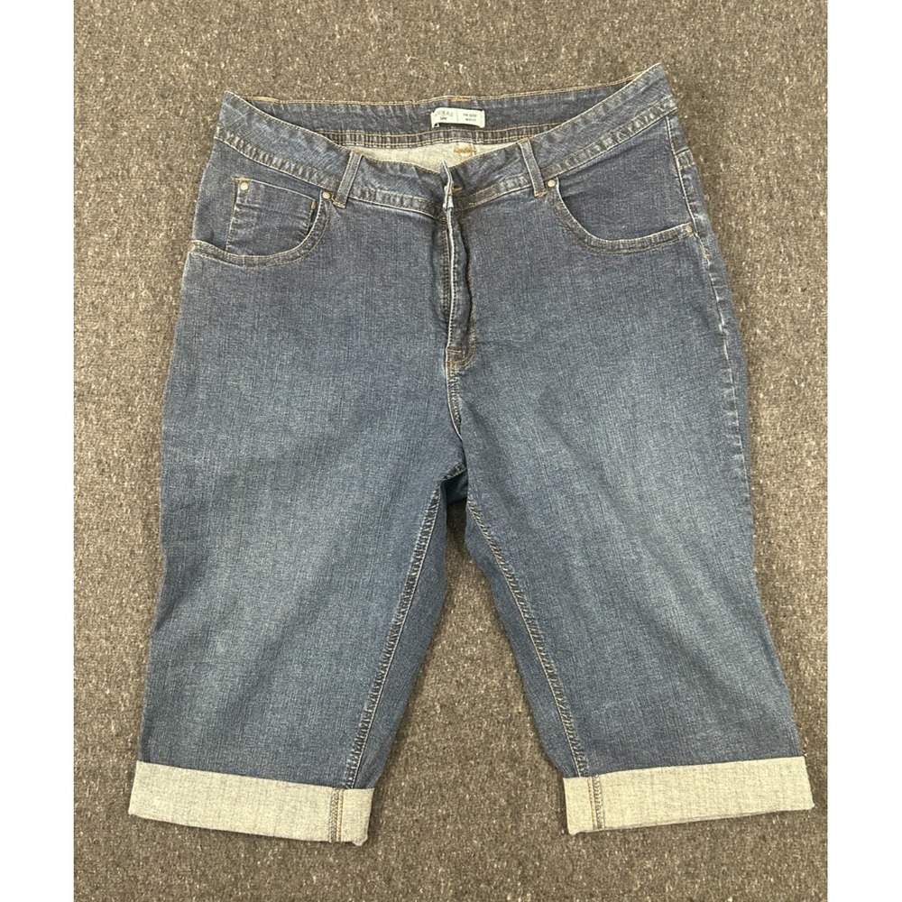 Rider by Lee no Gap waist womens capri jean shorts dark wash womens size 20W